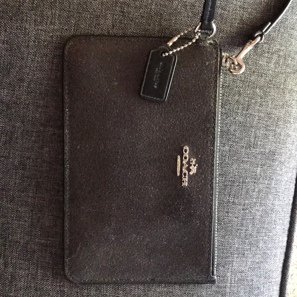 Black Sparkly Coach Wristlet